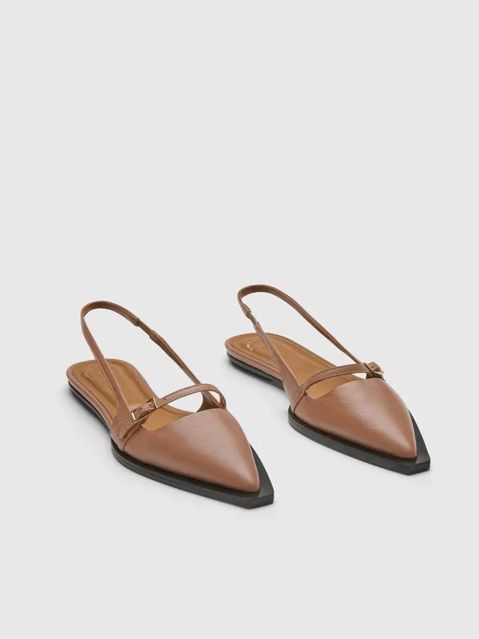 ATP Atelier Flats Cortina Hazelnut Nappa Flat Slingbacks Hazelnut 8211 Women
