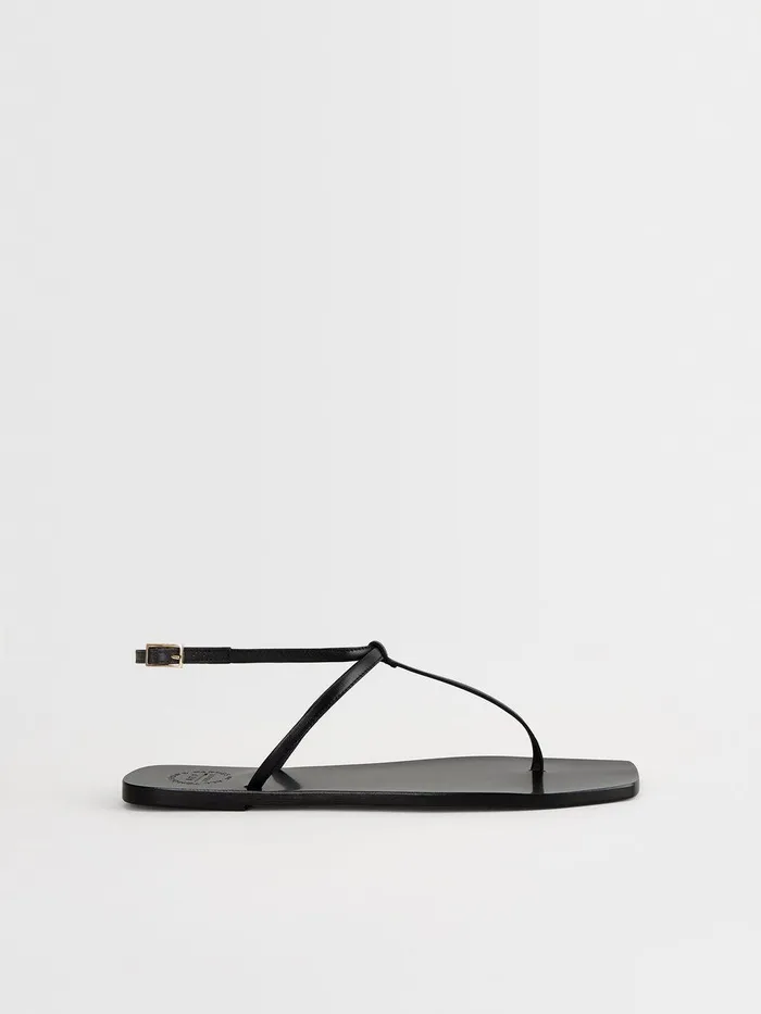 ATP Atelier Icon Shoes Alassio Black Nappa Flat Sandals Black 8211 Women