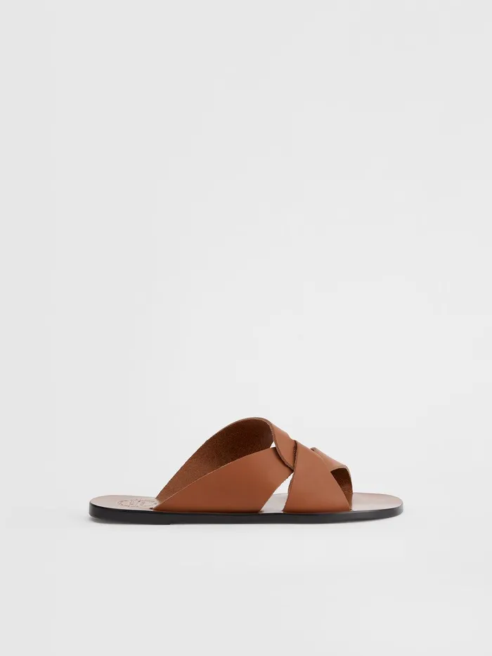 ATP Atelier Sandals Allai Brandy Leather Flat Sandals Brandy 8211 Women