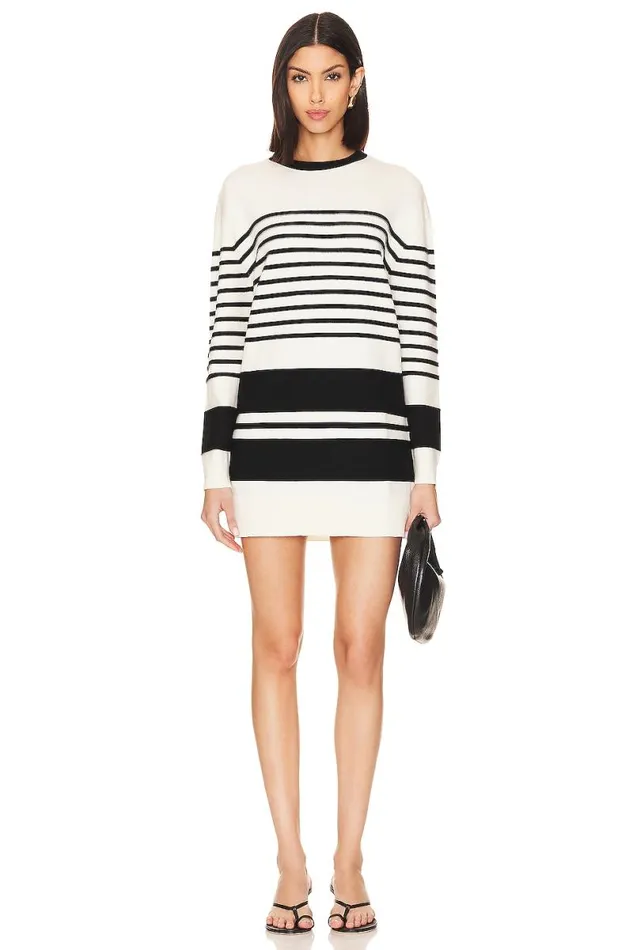 Aurora Sweater Dress Black And White Women Lovers and Friends Dresses