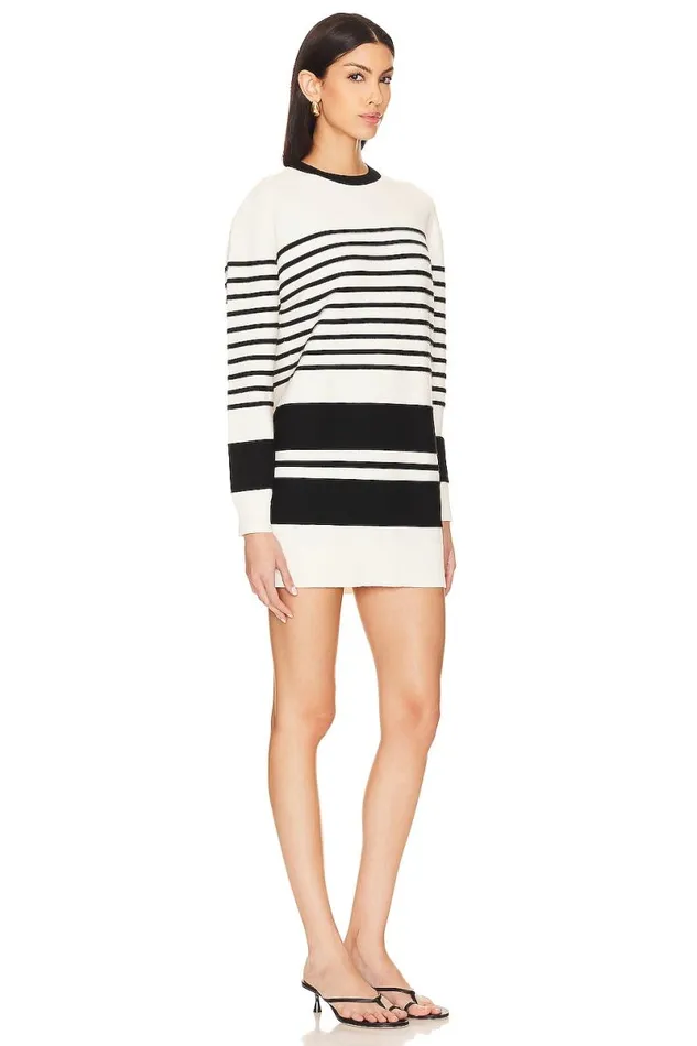 Aurora Sweater Dress Black And White Women Lovers and Friends Dresses