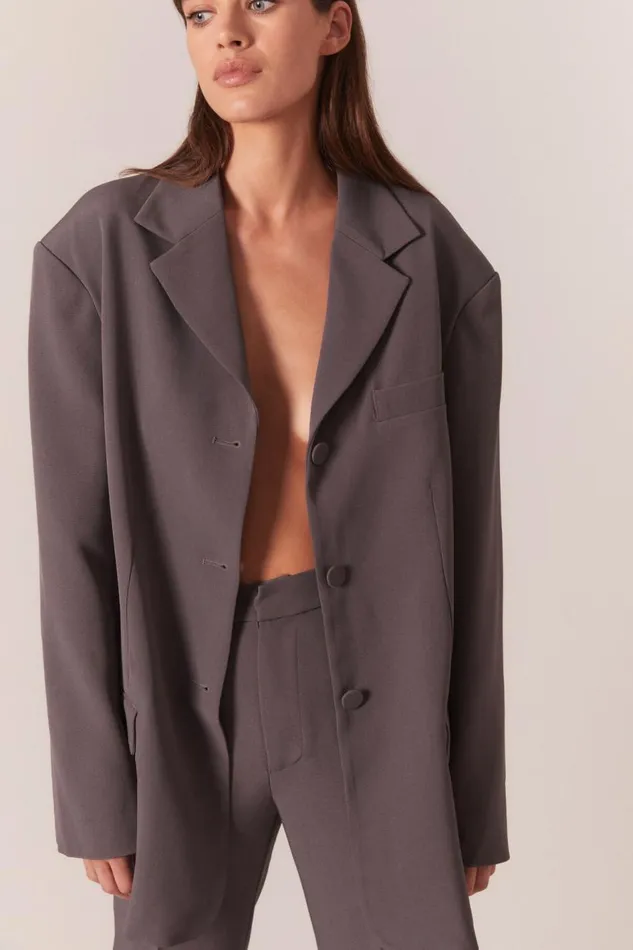 Bardot Blazers Akia Oversized Blazer In Charcoal 8211 Women