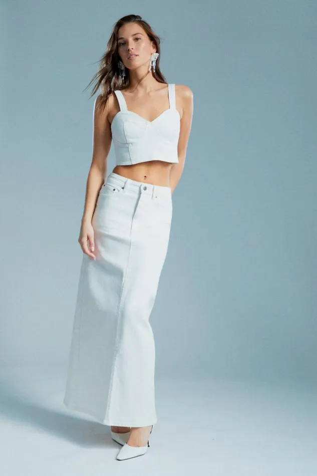Bardot Corsets Evianna Denim Bustier In Off White 8211 Women