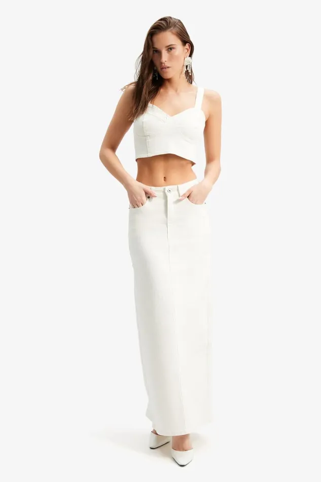 Bardot Corsets Evianna Denim Bustier In Off White 8211 Women Bardot Corsets Evianna Denim Bustier In Off White 8211 Women