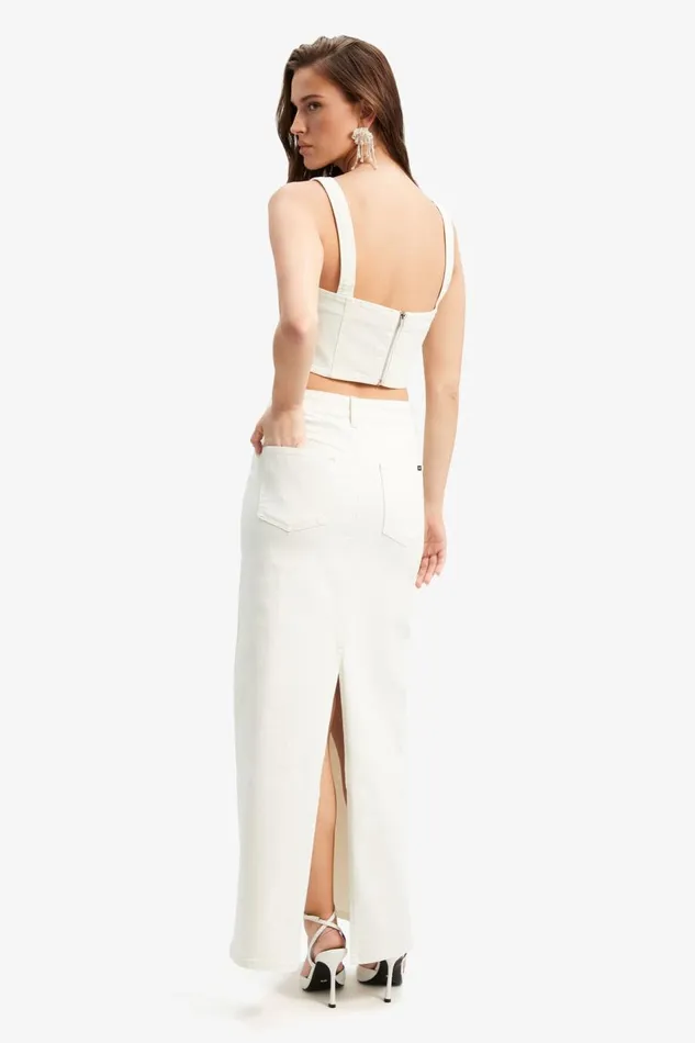 Bardot Corsets Evianna Denim Bustier In Off White 8211 Women Bardot Corsets Evianna Denim Bustier In Off White 8211 Women