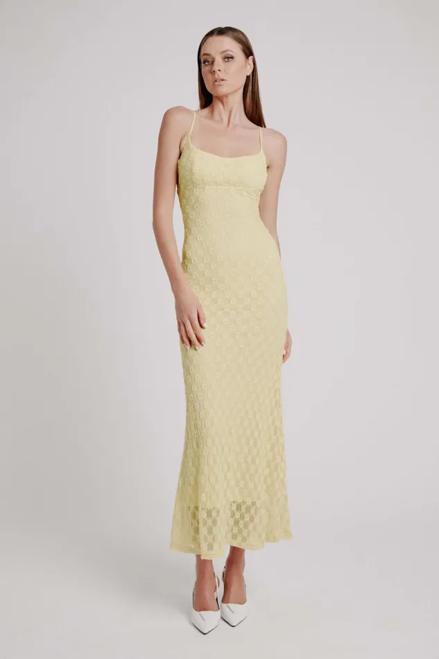 Bardot Day To Night Dresses Adoni Mesh Midi Dress In Canary Yellow 8211 Women Bardot Day To Night Dresses Adoni Mesh Midi Dress In Canary Yellow 8211 Women