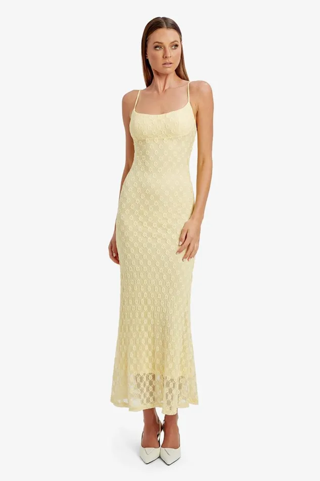 Bardot Day To Night Dresses Adoni Mesh Midi Dress In Canary Yellow 8211 Women Bardot Day To Night Dresses Adoni Mesh Midi Dress In Canary Yellow 8211 Women
