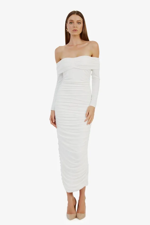 Bardot Day To Night Dresses Arkie Knit Maxi Dress In Ivory 8211 Women Bardot Day To Night Dresses Arkie Knit Maxi Dress In Ivory 8211 Women