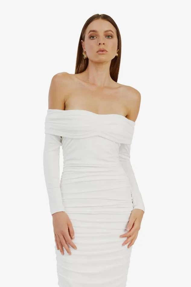 Bardot Day To Night Dresses Arkie Knit Maxi Dress In Ivory 8211 Women Bardot Day To Night Dresses Arkie Knit Maxi Dress In Ivory 8211 Women