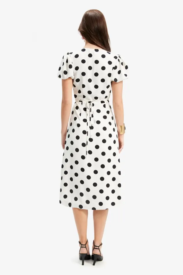 Bardot Day To Night Dresses Devyn Wrap Dress In BW Spot 8211 Women Bardot Day To Night Dresses Devyn Wrap Dress In BW Spot 8211 Women