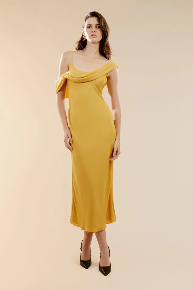 Bardot Day To Night Dresses Mayari Asymmetric Dress In Marigold 8211 Women