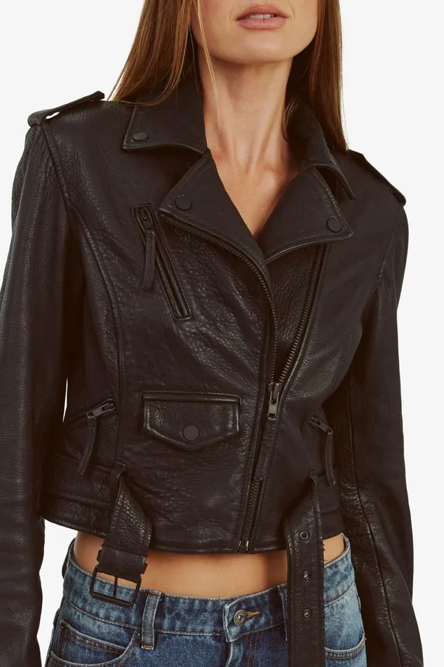 Bardot Jackets Fitted Leather Biker Jacket In Black 8211 Women Bardot Jackets Fitted Leather Biker Jacket In Black 8211 Women