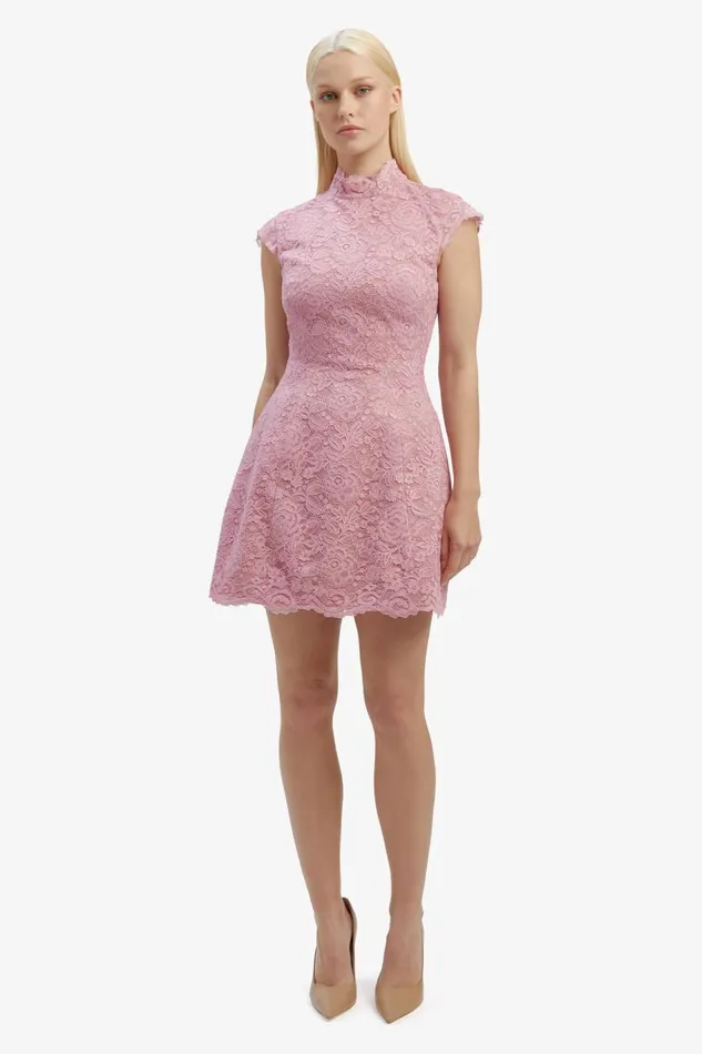 Bardot Party Dresses Andrea Lace Mini Dress In Dusty Pink 8211 Women Bardot Party Dresses Andrea Lace Mini Dress In Dusty Pink 8211 Women