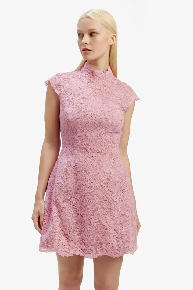 Bardot Party Dresses Andrea Lace Mini Dress In Dusty Pink 8211 Women Bardot Party Dresses Andrea Lace Mini Dress In Dusty Pink 8211 Women