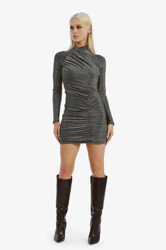 Bardot Party Dresses Evalina Lurex Mini Dress In Silver Lurex 8211 Women Bardot Party Dresses Evalina Lurex Mini Dress In Silver Lurex 8211 Women