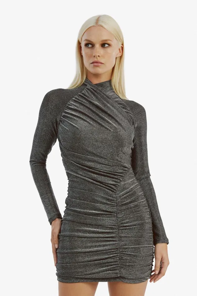 Bardot Party Dresses Evalina Lurex Mini Dress In Silver Lurex 8211 Women Bardot Party Dresses Evalina Lurex Mini Dress In Silver Lurex 8211 Women