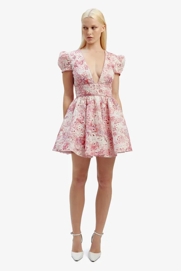 Bardot Party Dresses Tamarin Broderie Mini Dress In Pink Floral 8211 Women Bardot Party Dresses Tamarin Broderie Mini Dress In Pink Floral 8211 Women