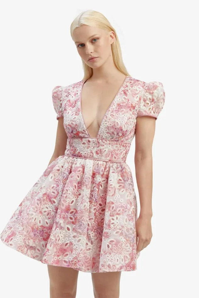 Bardot Party Dresses Tamarin Broderie Mini Dress In Pink Floral 8211 Women Bardot Party Dresses Tamarin Broderie Mini Dress In Pink Floral 8211 Women