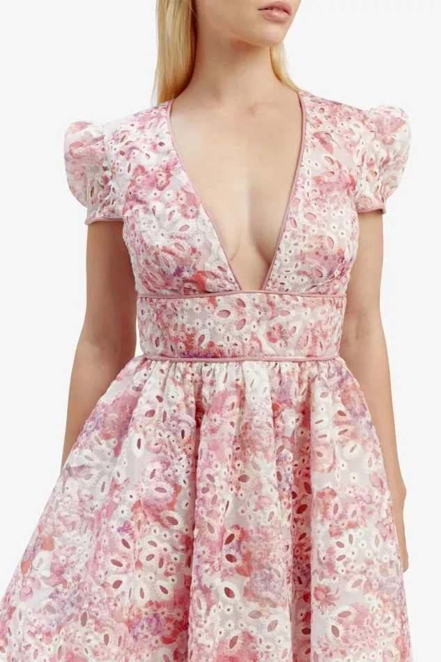 Bardot Party Dresses Tamarin Broderie Mini Dress In Pink Floral 8211 Women Bardot Party Dresses Tamarin Broderie Mini Dress In Pink Floral 8211 Women
