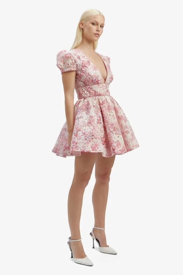 Bardot Party Dresses Tamarin Broderie Mini Dress In Pink Floral 8211 Women Bardot Party Dresses Tamarin Broderie Mini Dress In Pink Floral 8211 Women