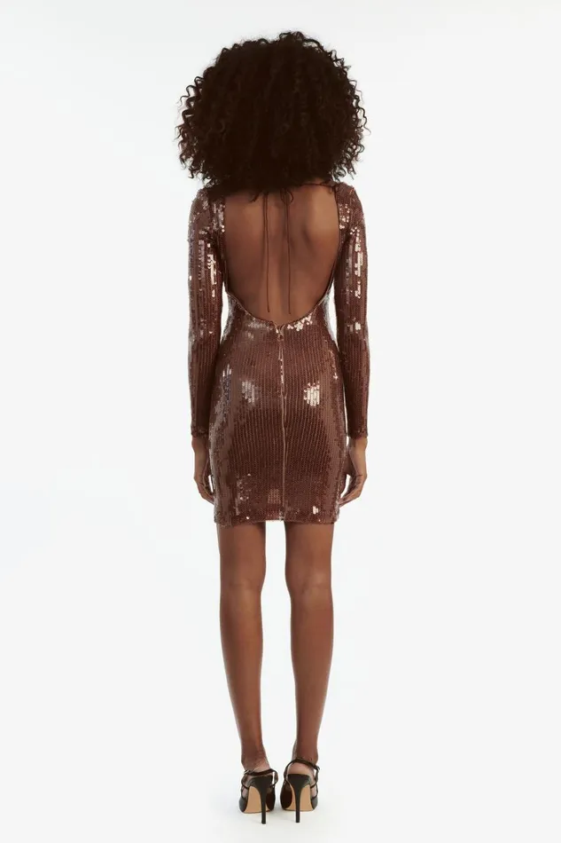 Bardot Party Dresses Verona Sequin Mini Dress In Chocolate 8211 Women Bardot Party Dresses Verona Sequin Mini Dress In Chocolate 8211 Women