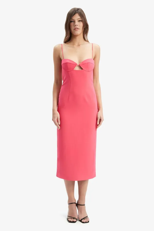 Bardot Party Dresses Vienna Midi Dress In Hot Pink 8211 Women Bardot Party Dresses Vienna Midi Dress In Hot Pink 8211 Women