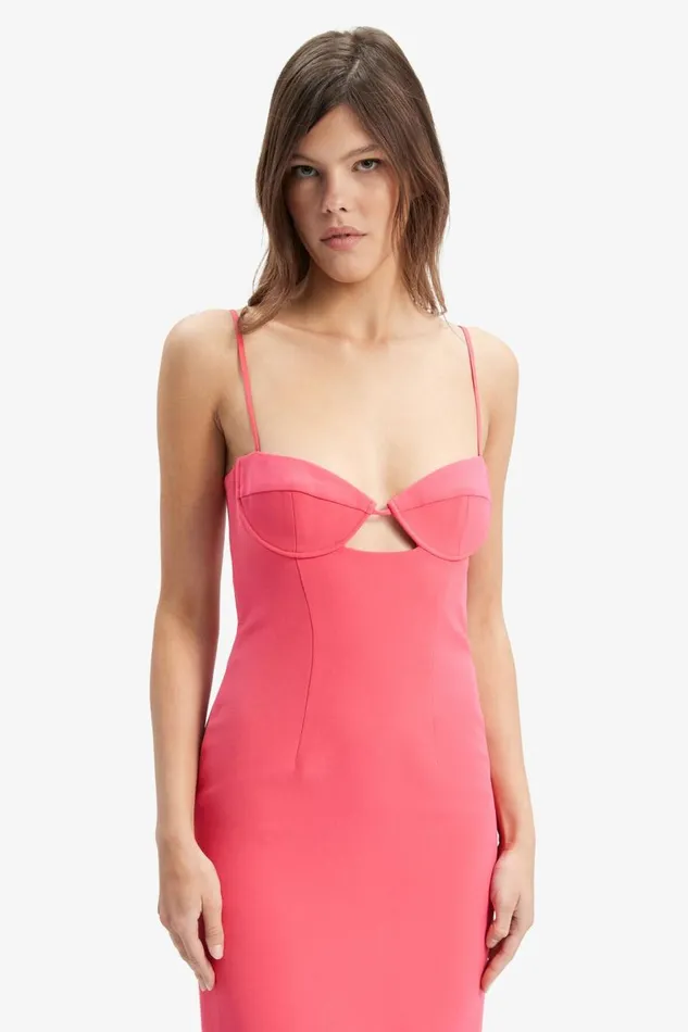 Bardot Party Dresses Vienna Midi Dress In Hot Pink 8211 Women Bardot Party Dresses Vienna Midi Dress In Hot Pink 8211 Women
