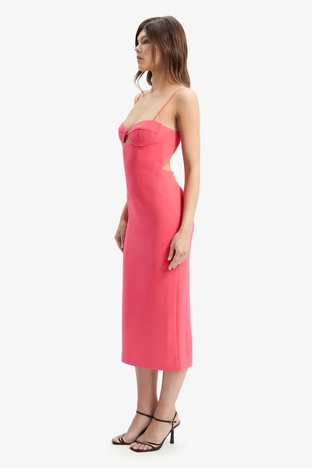Bardot Party Dresses Vienna Midi Dress In Hot Pink 8211 Women Bardot Party Dresses Vienna Midi Dress In Hot Pink 8211 Women