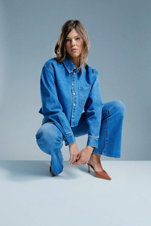 Bardot Shirts and Blouses Cairo Denim Shirt In Vintage Blue 8211 Women
