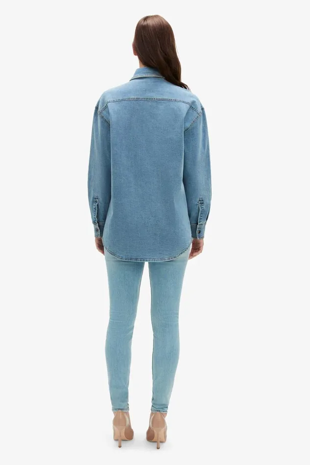 Bardot Shirts and Blouses Oversized Denim Shirt In Acid 8211 Women Bardot Shirts and Blouses Oversized Denim Shirt In Acid 8211 Women