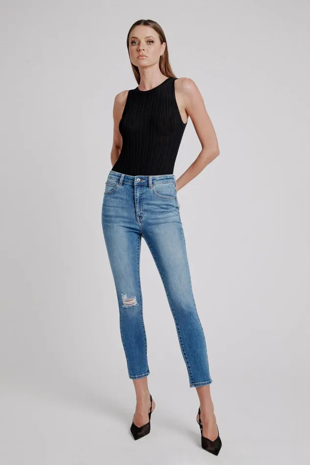 Bardot Skinny Jean Khloe Hi Crop Jeans In Dark Denim 8211 Women
