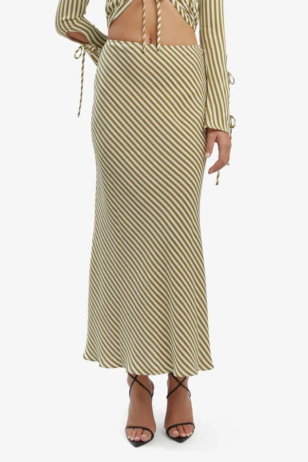 Bardot Skirts Isadore Slip Skirt In Green Stripe 8211 Women Bardot Skirts Isadore Slip Skirt In Green Stripe 8211 Women