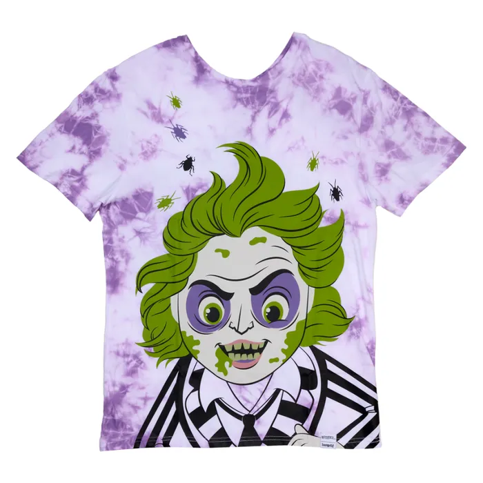 Beetlejuice and Lydia Deetz Reversible TieDye Tee Unisex Loungefly Apparel