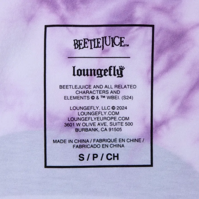 Beetlejuice and Lydia Deetz Reversible TieDye Tee Unisex Loungefly Apparel