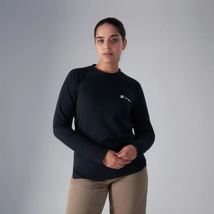 Berghaus TShirts Kanchenjunga Static Long Sleeve TShirts 8211 Black 8211 MenWomen