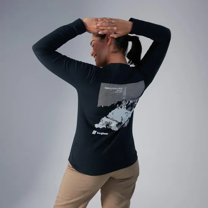 Berghaus TShirts Kanchenjunga Static Long Sleeve TShirts 8211 Black 8211 MenWomen