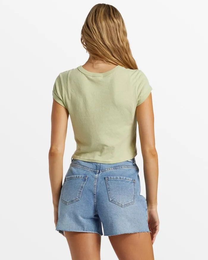 Billabong Graphic Tees and Tanks Daily TShirt Light Avocado 8211 Women Billabong Graphic Tees and Tanks Daily TShirt Light Avocado 8211 Women