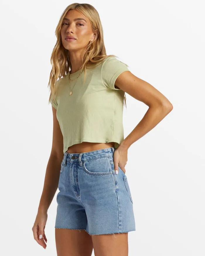 Billabong Graphic Tees and Tanks Daily TShirt Light Avocado 8211 Women Billabong Graphic Tees and Tanks Daily TShirt Light Avocado 8211 Women