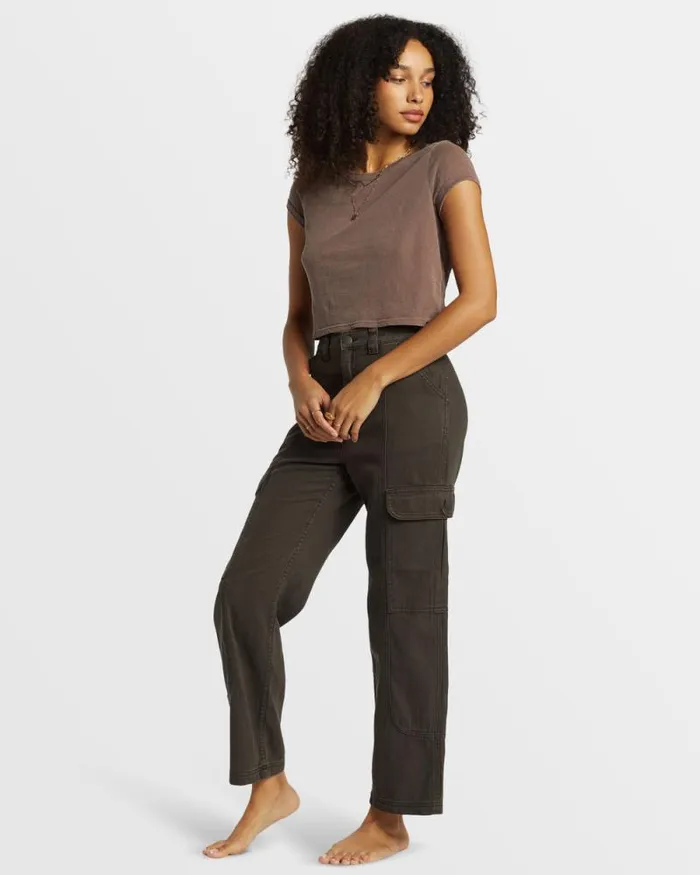 Billabong Jeans and Pants Wall To Wall Denim Cargo Pants Black Sands 8211 Women Billabong Jeans and Pants Wall To Wall Denim Cargo Pants Black Sands 8211 Women