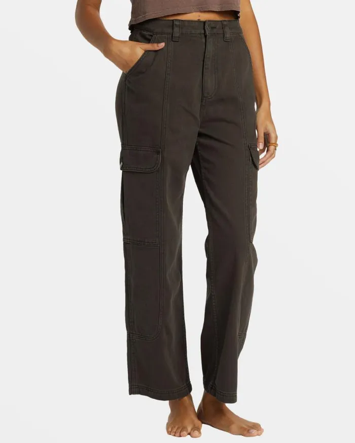 Billabong Jeans and Pants Wall To Wall Denim Cargo Pants Black Sands 8211 Women Billabong Jeans and Pants Wall To Wall Denim Cargo Pants Black Sands 8211 Women