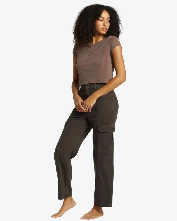 Billabong Jeans and Pants Wall To Wall Denim Cargo Pants Black Sands 8211 Women Billabong Jeans and Pants Wall To Wall Denim Cargo Pants Black Sands 8211 Women