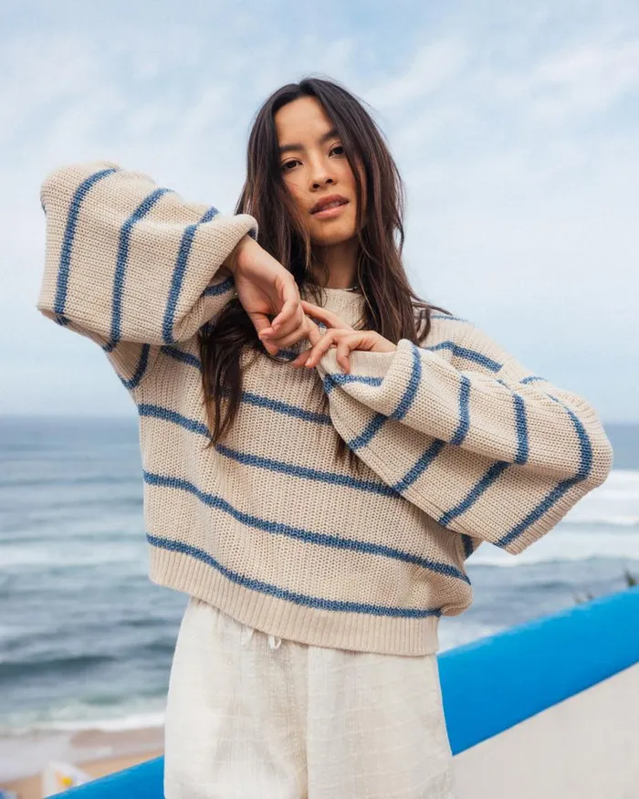 Billabong Sweaters Changing Tides Pullover Sweater Blue Shadow 8211 Women