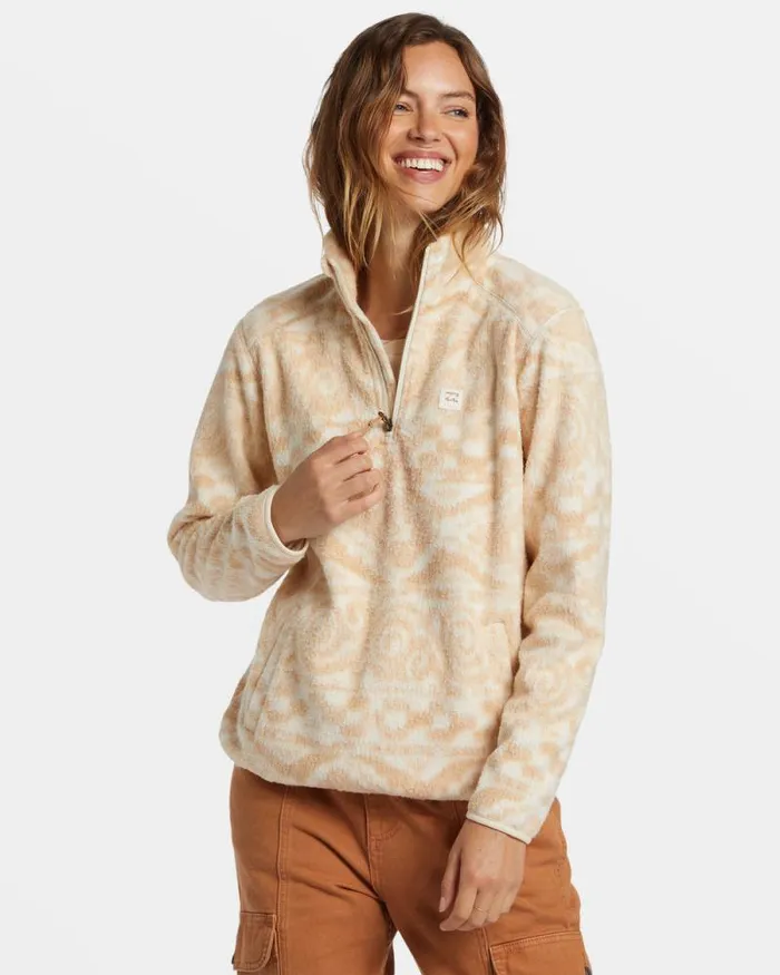 Billabong Sweatshirts and Fleece ADiv Boundary Mock 3 HalfZip Pullover Sweatshirt Wet Sand 8211 Women Billabong Sweatshirts and Fleece ADiv Boundary Mock 3 HalfZip Pullover Sweatshirt Wet Sand 8211 Women