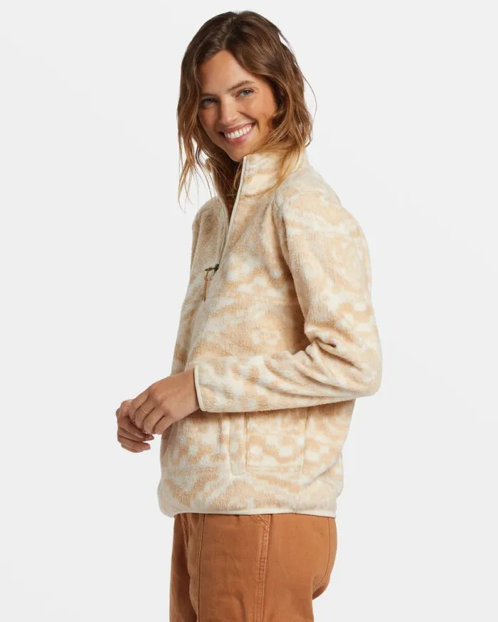 Billabong Sweatshirts and Fleece ADiv Boundary Mock 3 HalfZip Pullover Sweatshirt Wet Sand 8211 Women Billabong Sweatshirts and Fleece ADiv Boundary Mock 3 HalfZip Pullover Sweatshirt Wet Sand 8211 Women