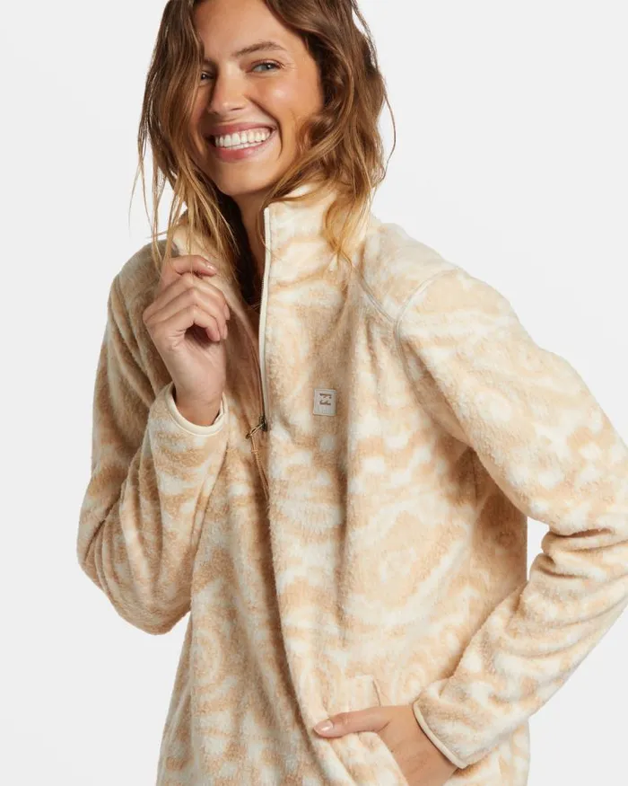 Billabong Sweatshirts and Fleece ADiv Boundary Mock 3 HalfZip Pullover Sweatshirt Wet Sand 8211 Women Billabong Sweatshirts and Fleece ADiv Boundary Mock 3 HalfZip Pullover Sweatshirt Wet Sand 8211 Women
