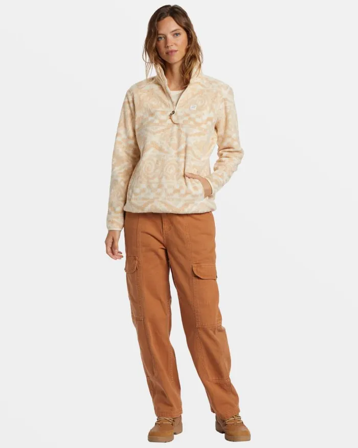 Billabong Sweatshirts and Fleece ADiv Boundary Mock 3 HalfZip Pullover Sweatshirt Wet Sand 8211 Women Billabong Sweatshirts and Fleece ADiv Boundary Mock 3 HalfZip Pullover Sweatshirt Wet Sand 8211 Women