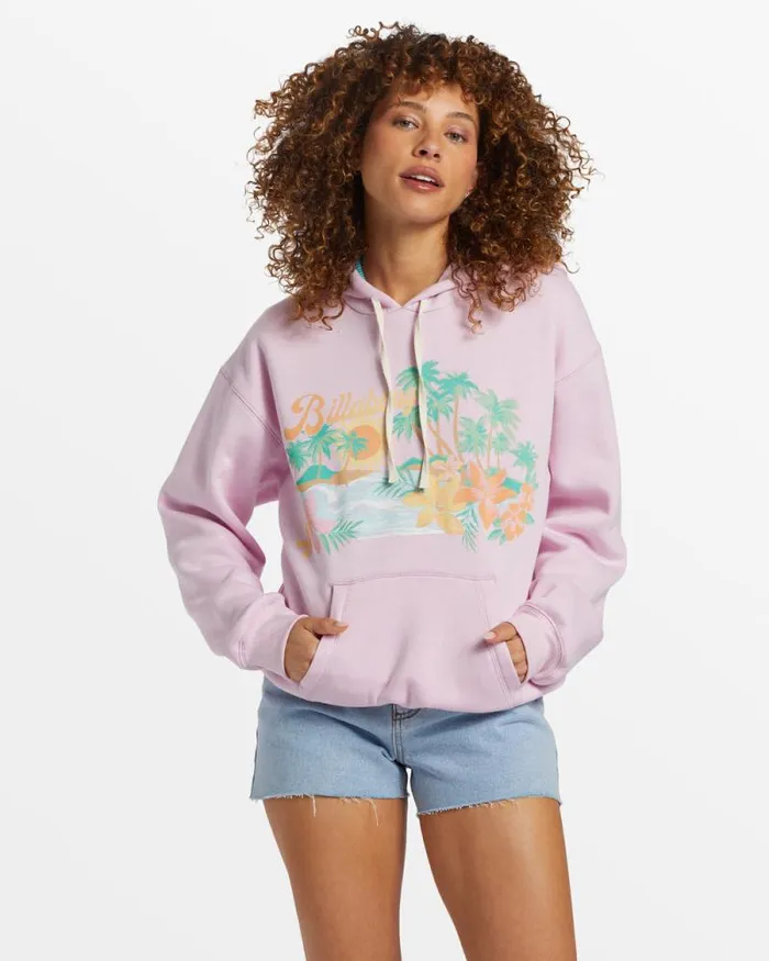 Billabong Sweatshirts and Fleece Lets Get Away Hoodie Sweet Pink 8211 Women