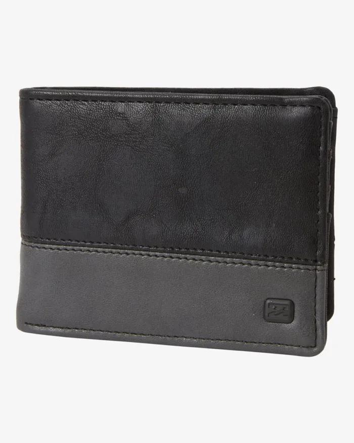 Billabong Wallets Dimension Faux Leather BiFold Wallet Black Charcoal 8211 Men