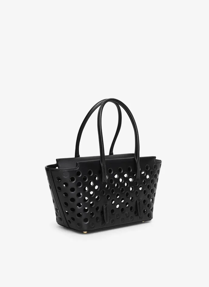 Black NEO MINA 20 BAG IN PERFORATED CALFSKIN Women Alaa Le Mina