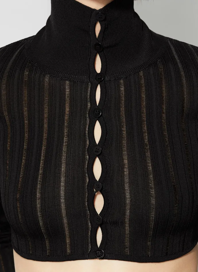 Black Shiny Crinoline Cardigan Women Alaa Jumpers and Cardigans